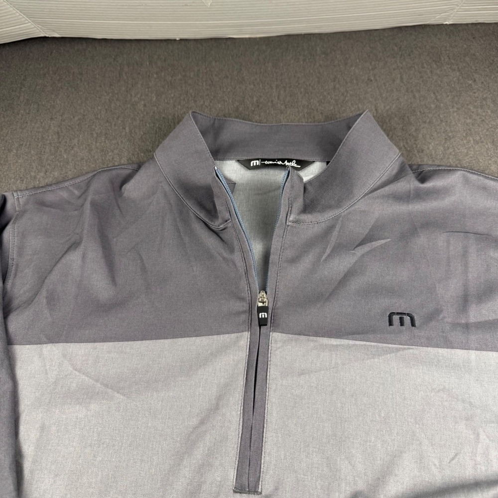 TravisMathew Mens Grey Colorblock Quarter Zip Pullover Golf Jacket XXL